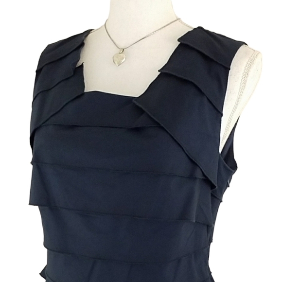 Max and Cleo~Sz 8~Navy Blue Ruffle Dress NWT. - Picture 4 of 11